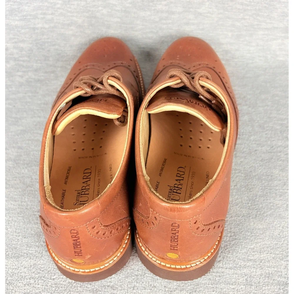 Samuel Hubbard Tipping Point Shoes Mens 8 M Brown Leather Wingtip Baroque